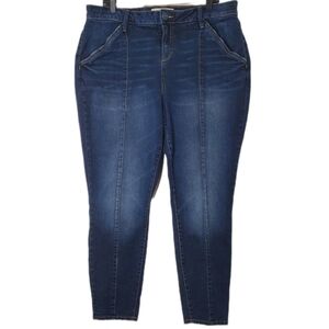 Slink Jeans Women's Curvy Marlena Front Seam Stretch Denim Ankle Length Jeans